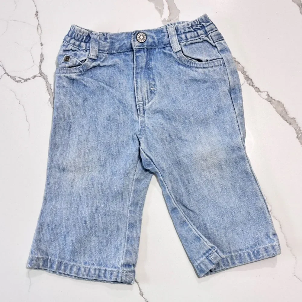 The Children’s Place Y2K 2000s Baby Girls Flare Blue Light Wash Denim Jeans 6-9M